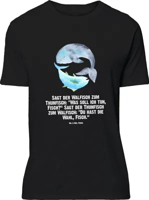 Produktbild von Mr. & Mrs. Panda Größe XL T-Shirt Walfisch Thunfisch - Schwarz - Geschenk, Wahl, Spruch Lustig, Shirt, Tshirt, mit, Wal, Des Tages, Witz, Lustige Sprüche, Tunfisch