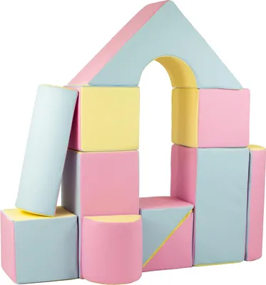 Image de Set de 11 blocs de mousse pour le jeu Rose, bleu, jaune