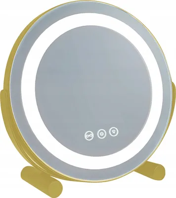 Produktbild von Kosmetikspiegel LED gold kabellos dimmbar mit Akku und USB-C