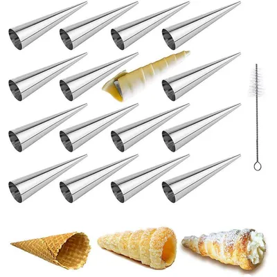Productafbeelding van Cannoli-vormen set, 16 stuks, roestvrij staal, 125 x 25 mm