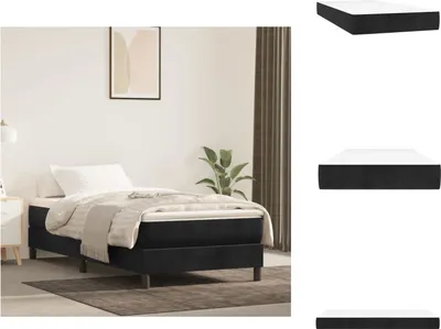 Produktbild von vidaXL Taschenfederkernmatratze Schwarz 90x190x20 cm Samt -  Matratzen