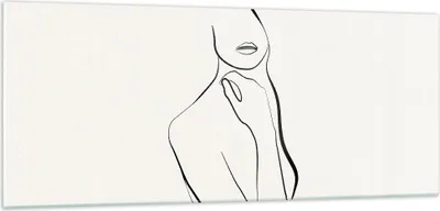 Produktbild von Bilder auf glas - Einteilig - Frau Skizze Zeichnung - 100x40cm - Glasbilder - Wandbilder - Bilder - zum Aufhängen bereit - Wanddekoration aus Glas - Glas Bilder - Wandbild auf Glas - GAB100x40-5045