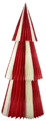 Only Natural – Wabenpapier-Weihnachtsbaum – Rot / Weiß – 210 cm – Ansicht 1