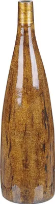 Produktbild von BELIANI Blumenvase Goldbraun Terrakotta 52 cm Handgemacht Langer Hals Schmale Öffnung Flaschenform Bodenvase Deko Accessoires Wohnzimmer Schlafzimmer