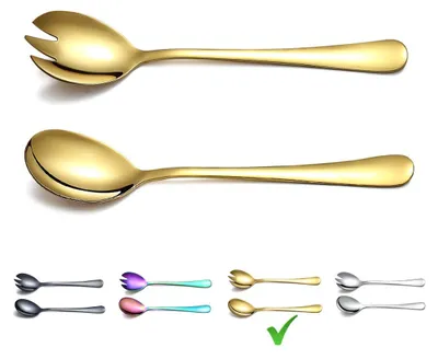 Salatbesteck-Set Gold, 2-teilig, Edelstahl mit Titanbeschichtung