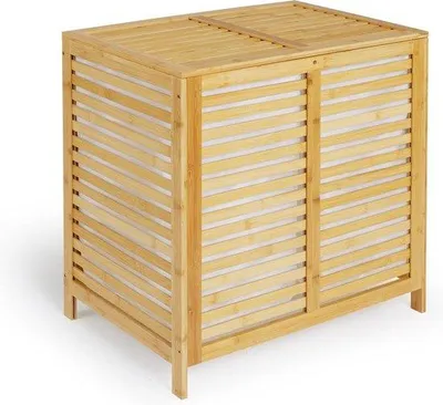 Image de Paniers à linge doubles en bambou