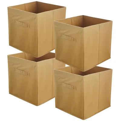Produktbild von Lavita Storage Box | faltbare Aufbewahrung Boxen 31 x 31 x 31 cm | Schubladen-Organizer Box| Ordnungssysteme für Kleidung | Kleideraufbewahrung & Organisation | Hellbraun | 4 stück