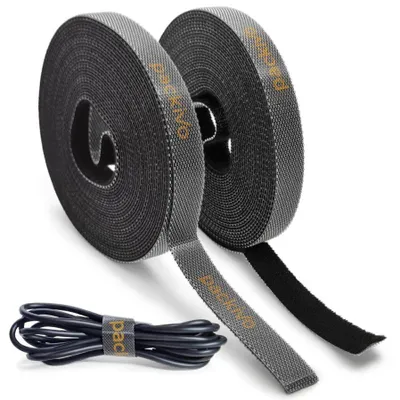Produktbild von PACKIVO Klettband Kabelbinder Kabelclip Kabelmanagement wiederverwendbar beidseitig - 1cm x 5m