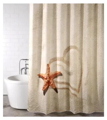 Produktbild von Duschvorhang Sandy 180 x 200 cm, 100% Polyester, wasserdicht, Anti-Schimmel-Effekt, inkl. 12 Ringe
