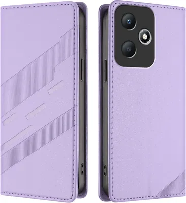Produktbild von Hülle für Infinix Hot 30 Play NFC, Kunstleder Brieftaschen Handyhülle mit Kartenfach und Standfunktion Violett