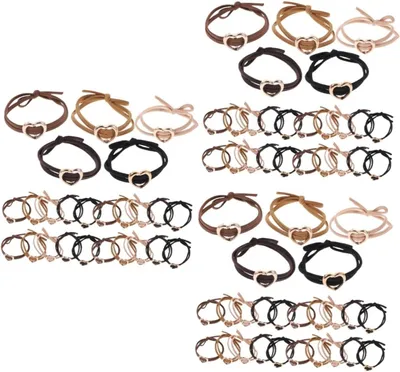 Produktbild von 90 Stück Haargummis aus Lederband für Pferdeschwänze, Haarstyling-Zubehör und Haarschmuck für Damen