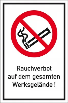 Produktbild von Dreifke® Schild I Verbots-Kombischild Rauchverbot auf dem Werksgelände, Alumi...