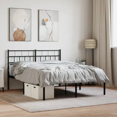 Produktbild von Bettgestell mit Kopfteil Metall Schwarz 160x200 cm