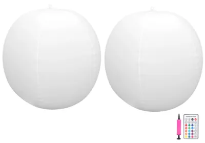Produktbild von LED-Solar-Kugellampe, ferngesteuert, Farbwechsel, Pool-Schwimmlicht für Rasen, Strand, Landschaft, Weiß