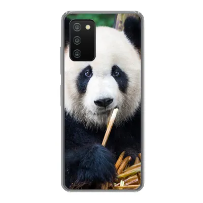 Produktbild von MuchoWow® Handyhülle Schutzhülle Hülle für Samsung Galaxy A03s Panda - Bambus - Natur Silikon Softcase Handy Hülle - Schutz