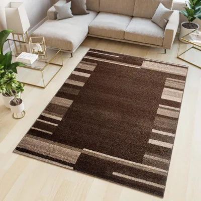 Immagine prodotto di Tappeto soggiorno camera da letto a pelo corto moderno design screziato marrone scuro beige ÖKOTEX 190 x 270 cm
