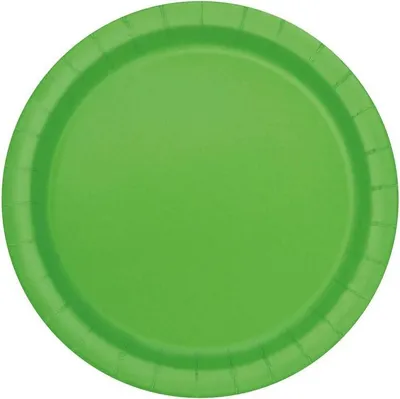 Produktbild von 20 Stück runde grüne Einweg-Pappteller für Partys, ca. 17,78 cm Durchmesser