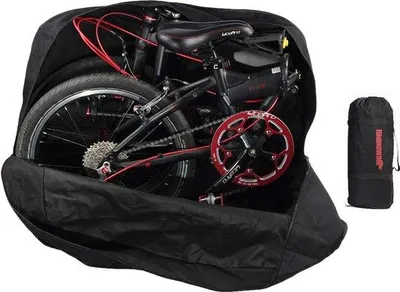 Produktbild von Universalreisekoffer mit 50 cm Länge, passend für den meisten Fahrradtourismus, robuster Reisebeutel, schützender Rucksack für Radfahrer, schwarz.
