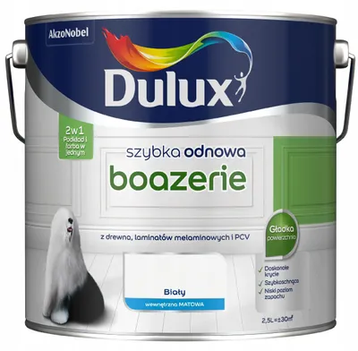 Produktbild von Renovierungsfarbe für Boazerie & Wandpaneele, Weiß Matt, 2,5L, innen, wasserbasiert