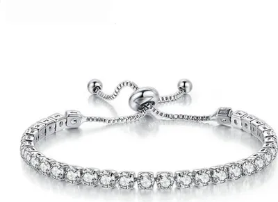 Productafbeelding van NTRUXZP Zilveren damesarmband met zirkonia kristallen, tennisarmband, 925 zilver, met cadeauverpakking