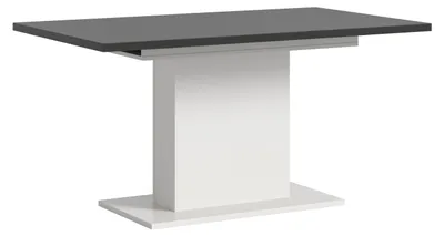 Produktbild von Motion Esstisch Säulenfuß 90x150/190cm inkl. 1 Einlegeplatte grau, weiß.