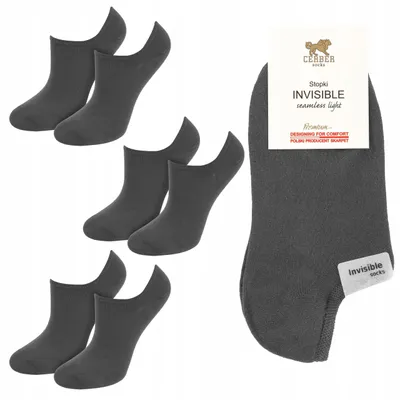 Produktbild von CERBER Invisible Bambus-Fusslinge Grau Dünn - 3 Paar