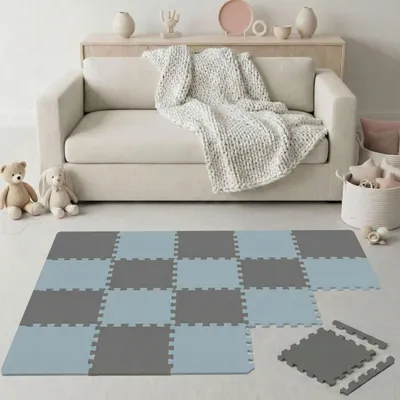 Image de 18 pièces Tapis de jeu pour bébé Tapis puzzle 30x30 Tapis d'éveil Tapis de sol Chambre d'enfant
