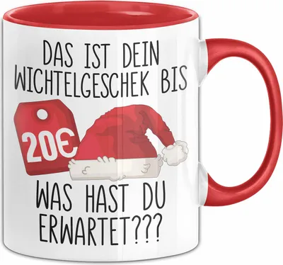 Produktbild von Wichtelgeschenk Tasse Geschenk bis 20€ Schrottwichtelgeschenk Schrottwichteln (Rot)