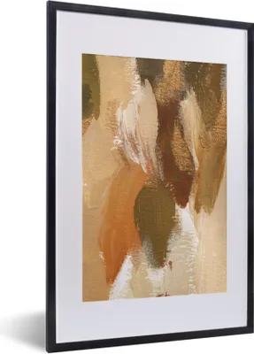 Produktbild von MuchoWow® Gerahmtes Poster Farbe - Grün - Orange 40x60 cm - Poster mit Schwarzem Bilderrahmen Wandposter Rahmen Foto Bilder - Poster in Rahmen