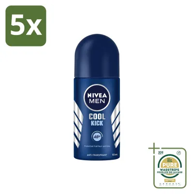 Obrázek produktu pro 5 kusů antiperspirantu NIVEA MEN Cool Kick, roller, 50 ml – balení