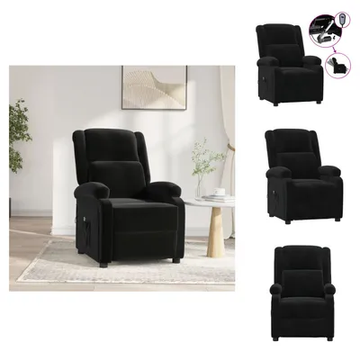 Immagine prodotto di vidaXL Poltrona relax elettrica in velluto nero - Poltrona