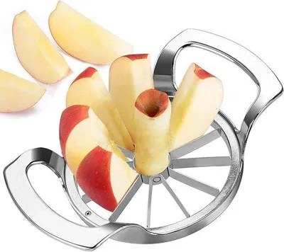 Productafbeelding van Appelsnijder 12 messen - Appelschiller ontpitter - Gezonde Snacks Maken - Roestvrijstalen messen - 10 cm - Zilver