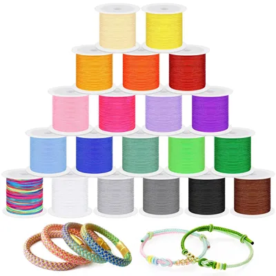 Immagine prodotto di Solidchoice - Set di 20 fili di nylon multicolore, diametro 0,8 mm, per la creazione di gioielli
