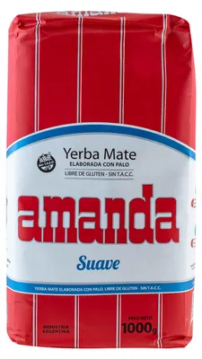Produktbild von Amanda - Mate Tee Suave 1kg - Milder Geschmack Ohne Bitterkeit - Naturrein - Wenig Staub - Natürliche Energie - Argentinien
