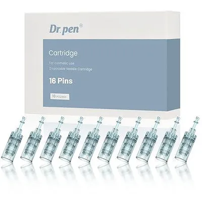 Produktbild von Dr. Pen 10 Stück M8/M7S Original Kartuschen, 16 Pins, einzeln steril, Edelstahl 304, für Aknenarben, Narben, Dehnungsstreifen,passend fürM8/M7S