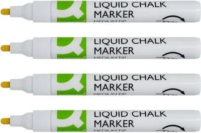 Zdjęcie produktu dla Marker kredowy Q-Connect, 4 sztuki w kolorze białym