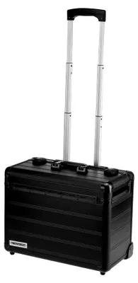 Produktbild von Pilotenkoffer mit Laptopfach und TSA-Schlössern aus Aluminium, Schwarz