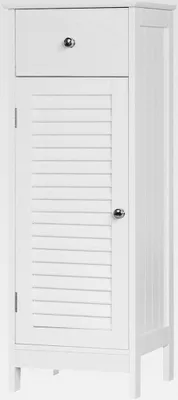 Produktbild von Badezimmerschrank Badschrank Schmal Badkommode Standschrank mit Schublade und Tür, 32 x 30 x 87 cm, Weiß