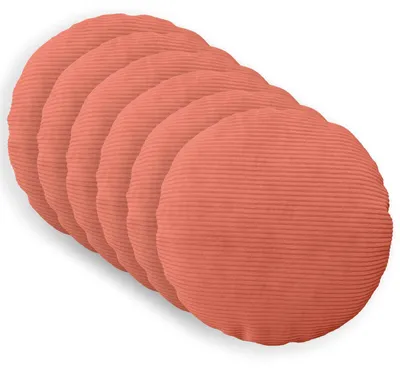 Immagine prodotto di Cuscini decorativi vidaXL, confezione da 6, HEERLEN, rosso-arancione, diametro 60 cm, tessuto cord