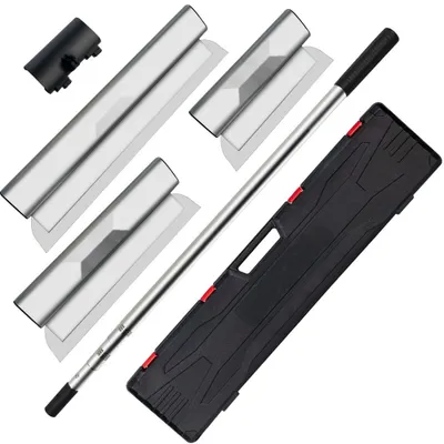 Zdjęcie produktu dla Zestaw szpachelek dekoracyjnych - Szeroka szpachelka 25 cm / 60 cm / 80 cm, długość ostrza 0,89 - 2 m - Szpachelka do suchej zabudowy o grubości ostrza 0,5 mm - Szpachelka elewacyjna ze stali nierdzewnej - Ergonomiczny uchwyt Szpachelka tynkarska.