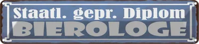 Immagine prodotto di vianmo Insegna di latta 10x46 cm Staatl. gepr. Bierologe Bier