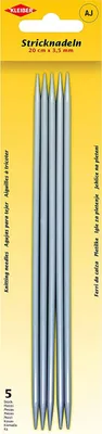 Produktbild von KLEIBER Stricknadel-Set / Strumpfspiele 200 mm x 3,5 mm 5 Aluminium-Stricknadeln