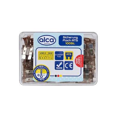 Produktbild von alca® ploché pojistky 7,5 A; 100 ks ekonomická krabička hnědé automobilové ploché pojistky tavná pojistka pro karavan traktor autobus motocykl nákladní automobil atd.