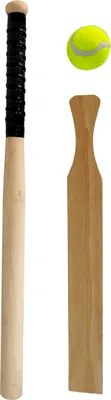 Produktbild von Baseball- und Cricket-Schläger-Set aus Holz mit Ball
