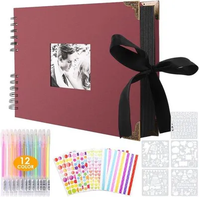 Produktbild von Kreatives Fotoalbum - Scrapbook mit 80 Seiten - Künstlerische Set