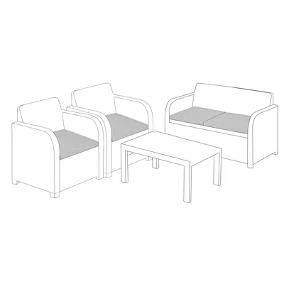 Produktbild von Gartenmöbel Polster Set für Rattanmöbel mit wasserabweisendem Bezug, Sitzkissen Outdoor, Stuhlkissen, 4 Stück