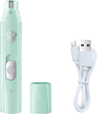 Produktbild von Haustier-Nagelschleifer Wiederaufladbar 2-Geschwindigkeit 3 Schleifen Ports Geräuscharm USB Aufladen Grooming Tragbar Wiederaufladbar Hunde-Nageltrimmer Hundeversorgung-Grün