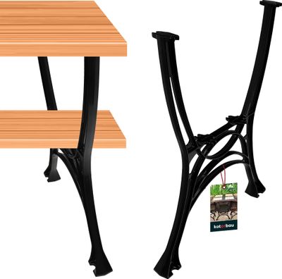 KOTARBAU® Stolové nohy 69 x 56 cm Rám stolu Hliníková noha zahradního stolu Stolové nohy Stolové nohy kovové černé Stolová podnož Stolové podnože Nábytkové nohy Stolové nohy Parkový stůl Jídelní stůl Stolové nohy Stolové nohy Stolové podnože