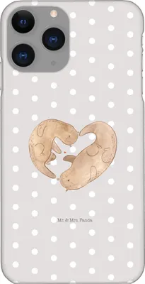 Produktbild von Mr. & Mrs. Panda Iphone 11 Pro Handyhülle Otter Herz - Grau Pastell - Geschenk, Premium Kunststoff, Liebe, Hochzeitstag, Handy Case