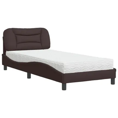 Produktbild von vidaXL Bett mit Matratze "Hvar" Dunkelbraun 90x190 cm Stoff